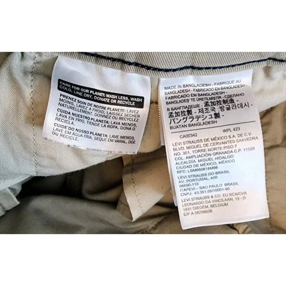 Levi's Chino XX Standard Taper Chino Pants Size 29/30 Khaki Beige Flex Stretch - Picture 9 of 10
